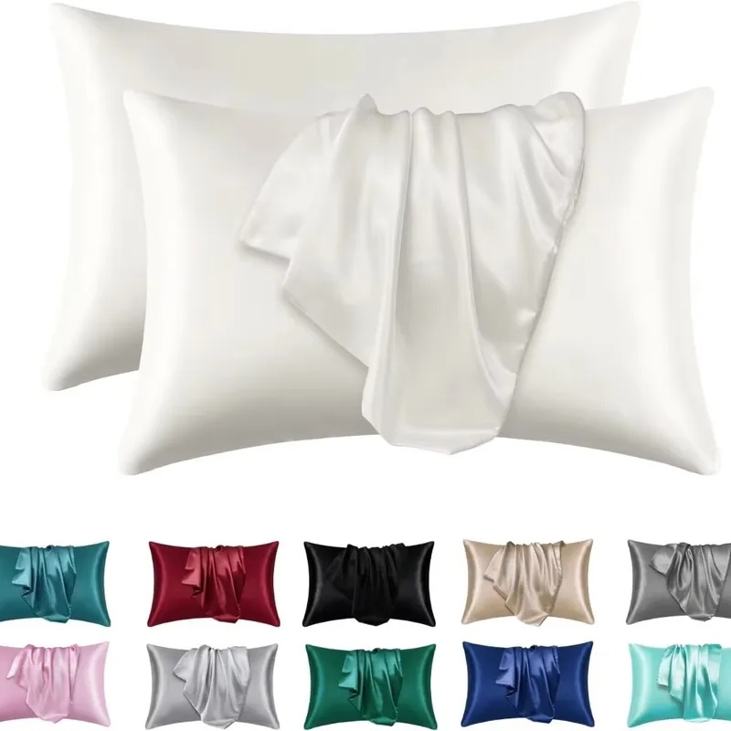 Silk Pillowcase Set - 1/2 Buah Sarung Bantal Sutra Satin