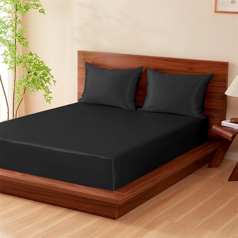 Silk Pillowcase Set - Set Sprei Sutra Mulberry Halus 3Pcs,