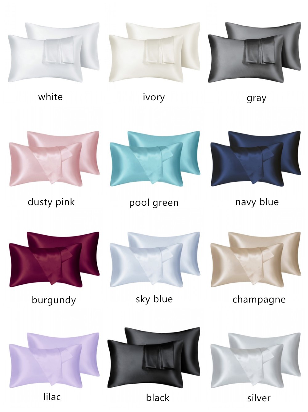 Silk Pillowcase Set - 2 buah/lot sarung bantal Perawatan Kulit