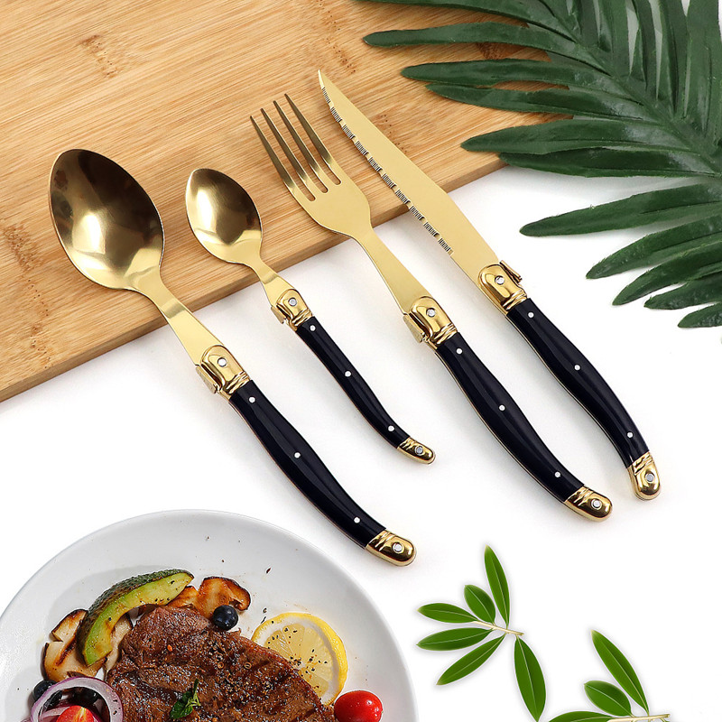 Gold Plated Cutlery - Set Peralatan Makan Laguiole Black Gold