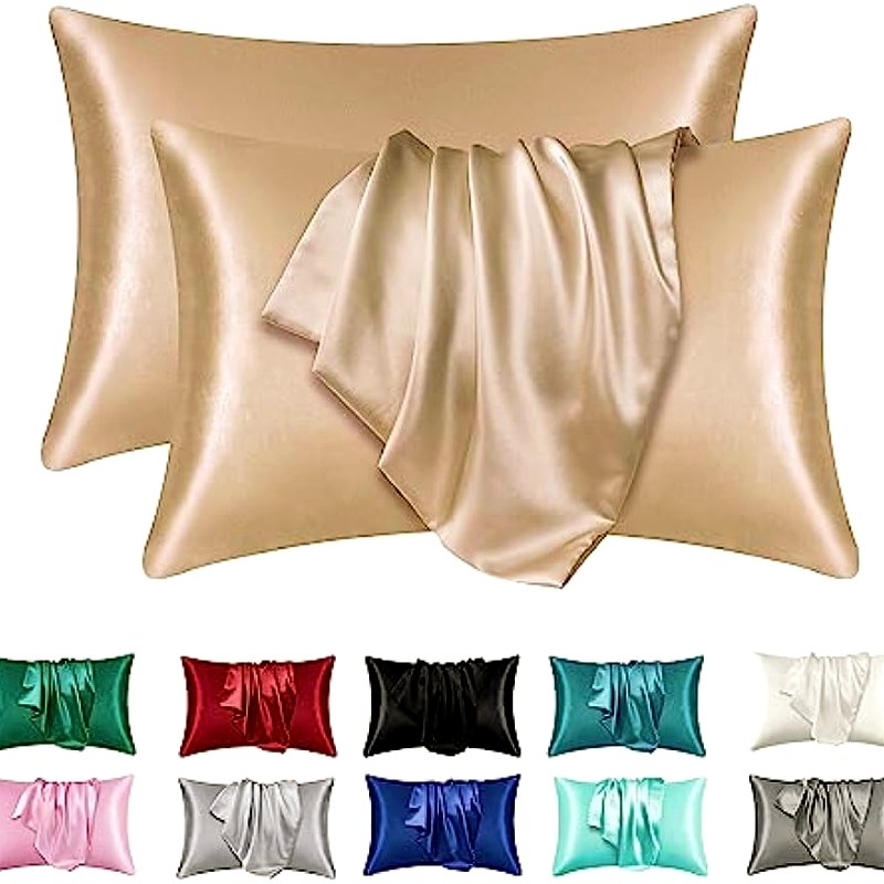 Silk Pillowcase Set - 2pcs Sarung Bantal Sutra Satin untuk