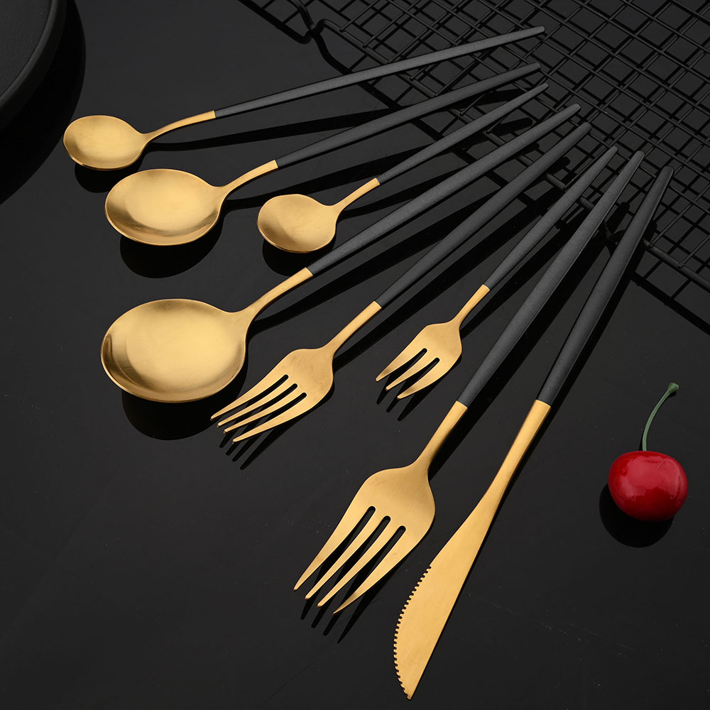 Gold Plated Cutlery - Peralatan makan baja tahan karat emas