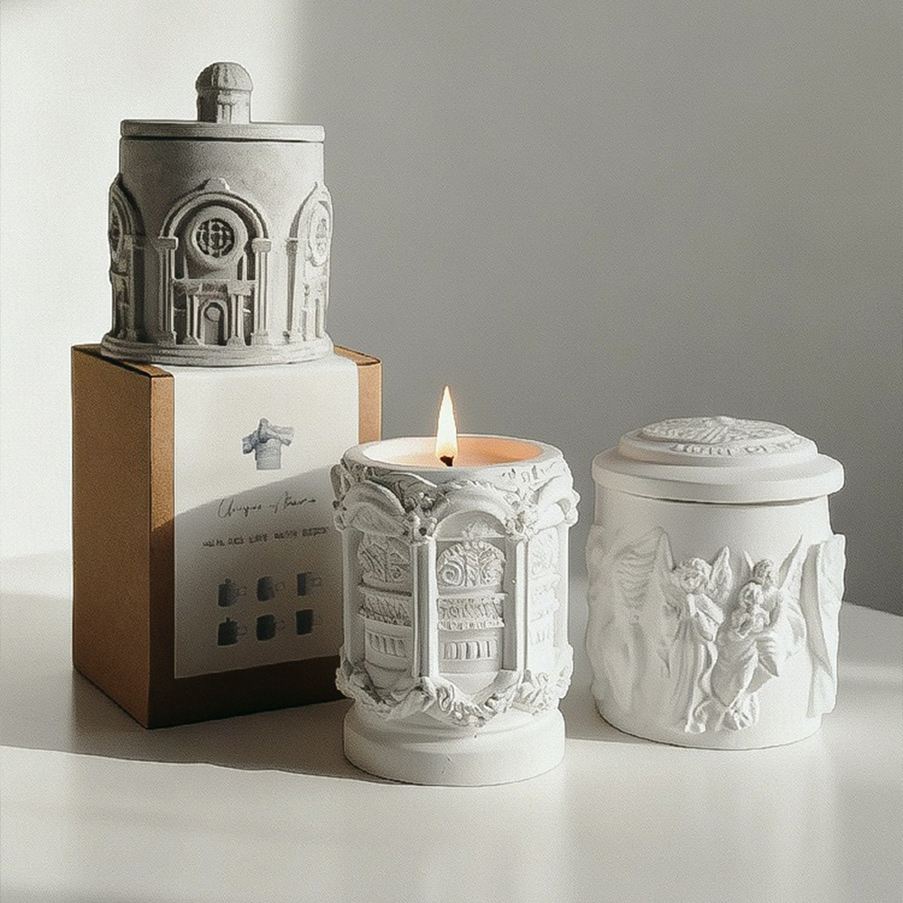 Scented Candle Luxury - Lilin Cangkir Patung Gipsum Lilin Beraroma
