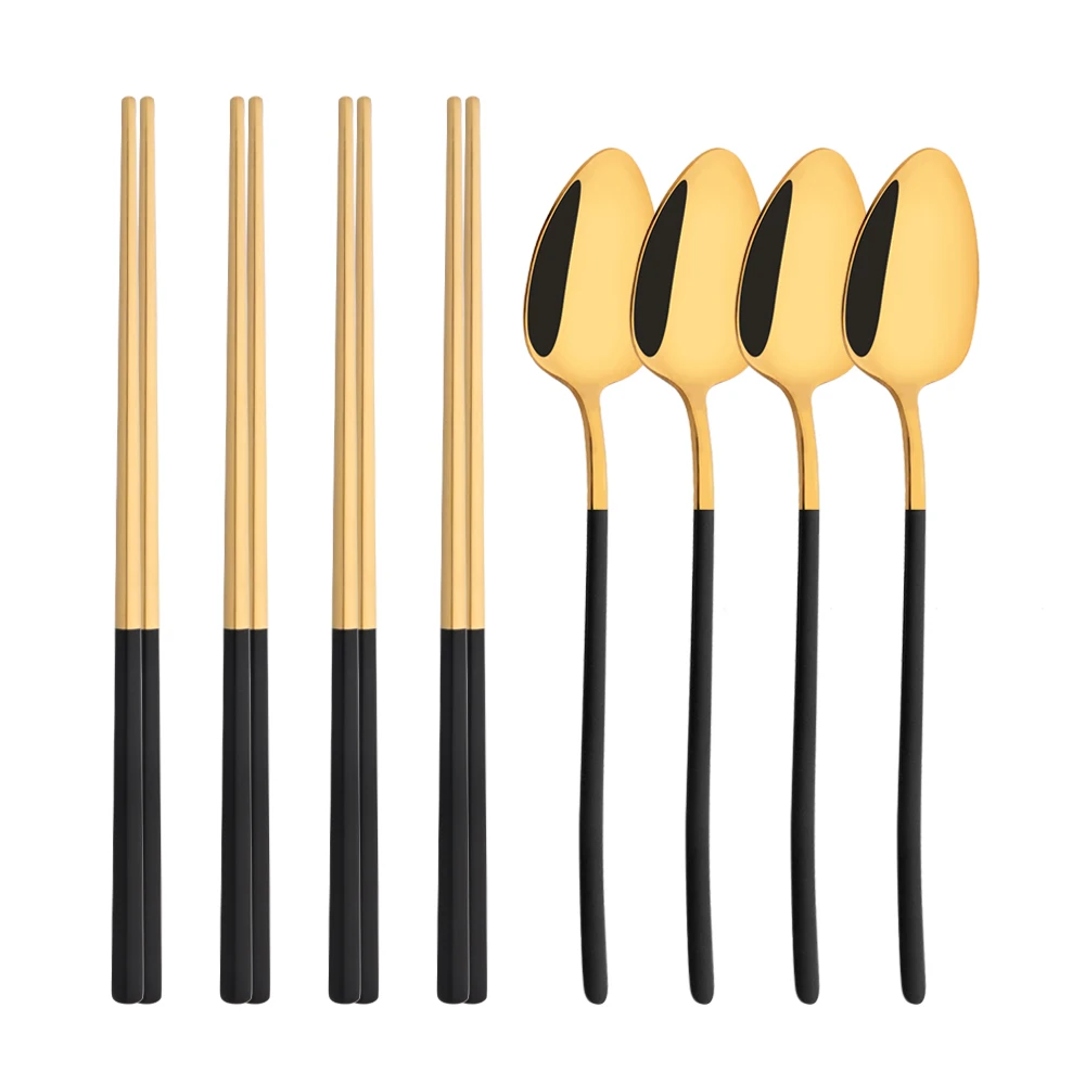 Gold Plated Cutlery - Peralatan makan Set isi 8 buah,