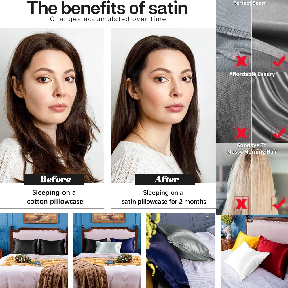 2 pak sarung bantal Satin untu - Silk Pillowcase Set ulasan dan harga