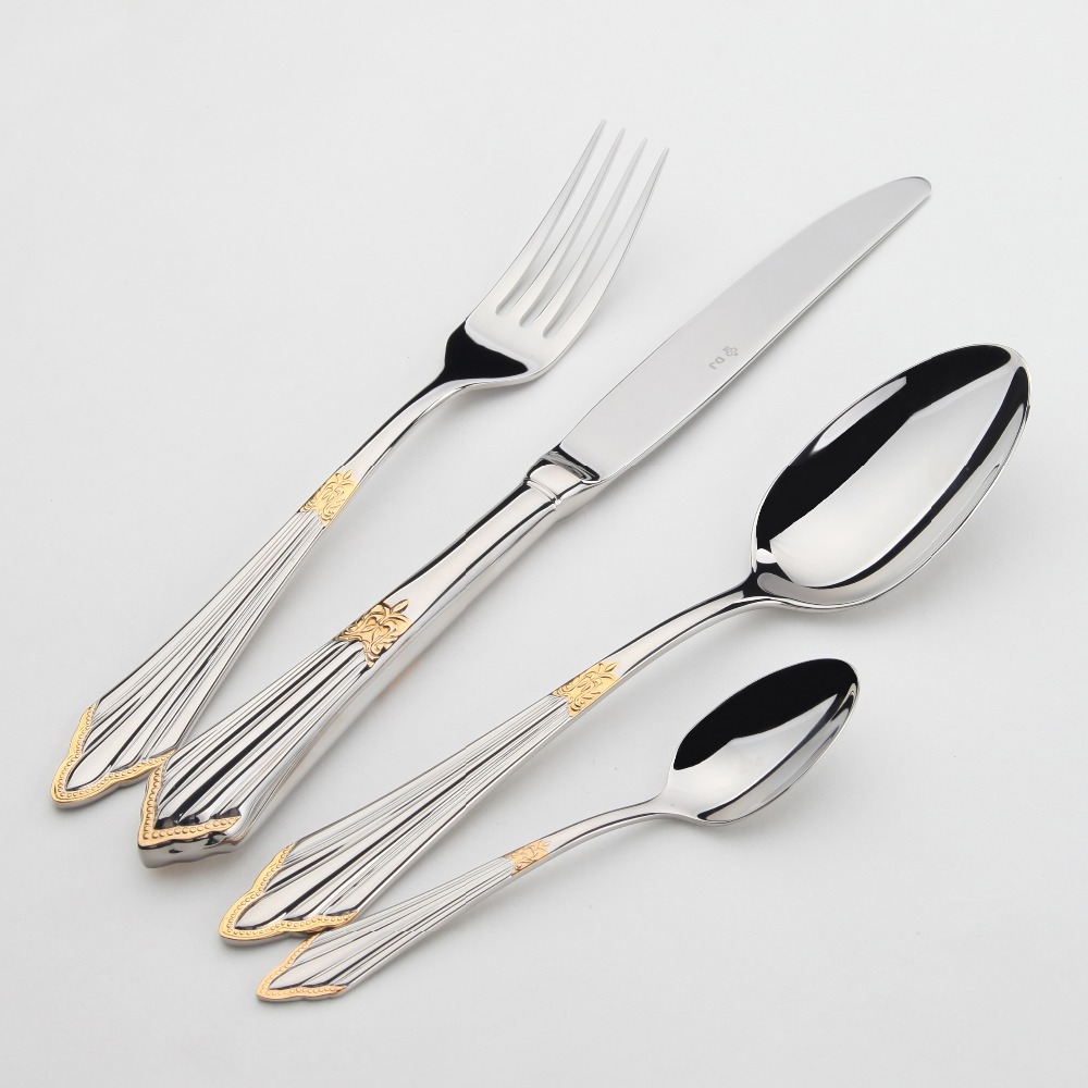 Emas Sendok Garpu Set 24 pcs M - Gold Plated Cutlery ulasan dan harga