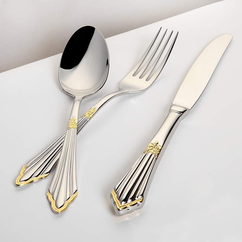 Emas Sendok Garpu Set 24 pcs M - Gold Plated Cutlery ulasan dan harga