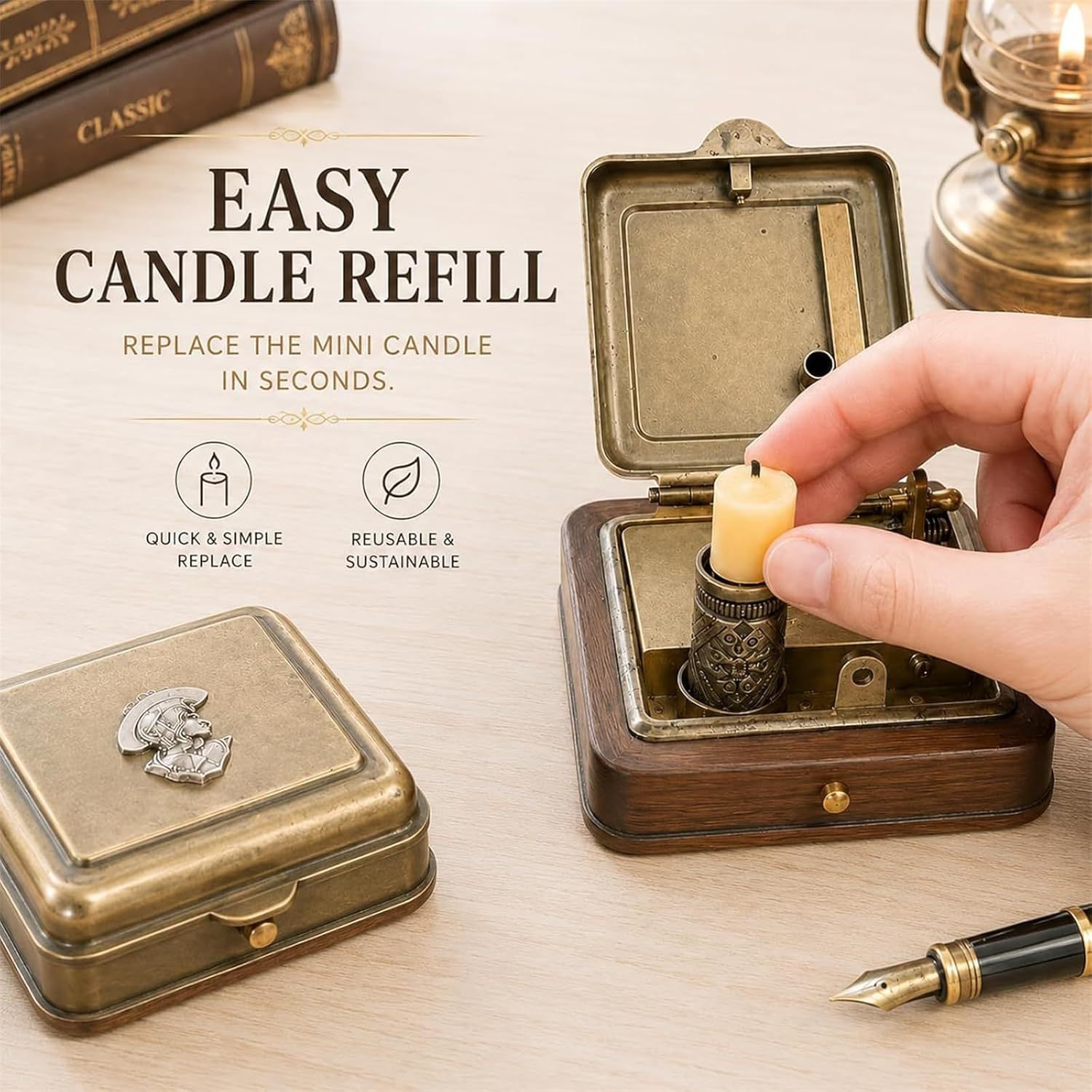 Kotak Lilin Mekanis untuk Meja - Scented Candle Luxury ulasan dan harga