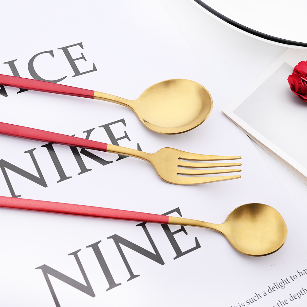 Drmfiy Set peralatan makan kop - Gold Plated Cutlery ulasan dan harga