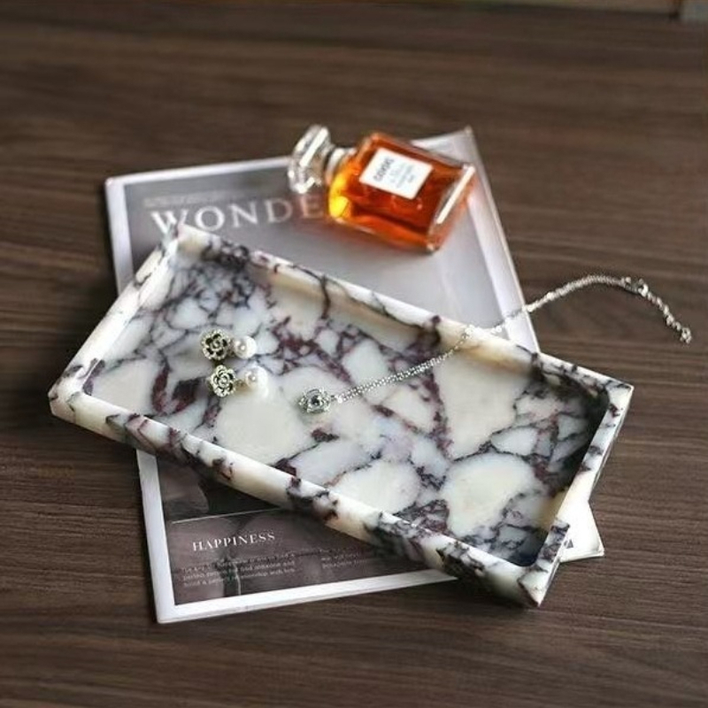 Nampan Persegi Panjang Marmer  - Scented Candle Luxury ulasan dan harga