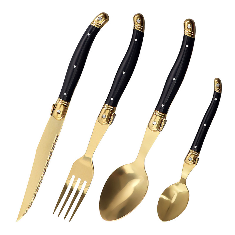 Set Peralatan Makan Laguiole B - Gold Plated Cutlery ulasan dan harga
