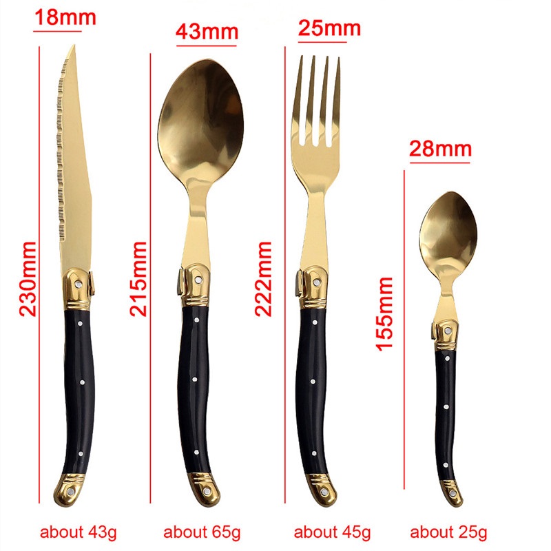 Set Peralatan Makan Laguiole B - Gold Plated Cutlery ulasan dan harga