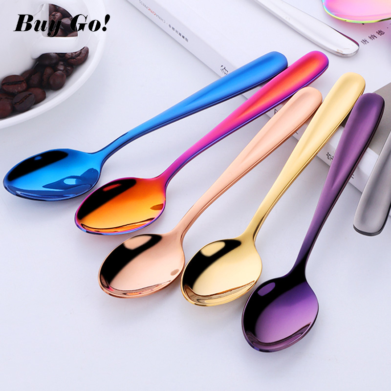 1 Buah Set Sendok Mini Baja Ta - Gold Plated Cutlery ulasan dan harga