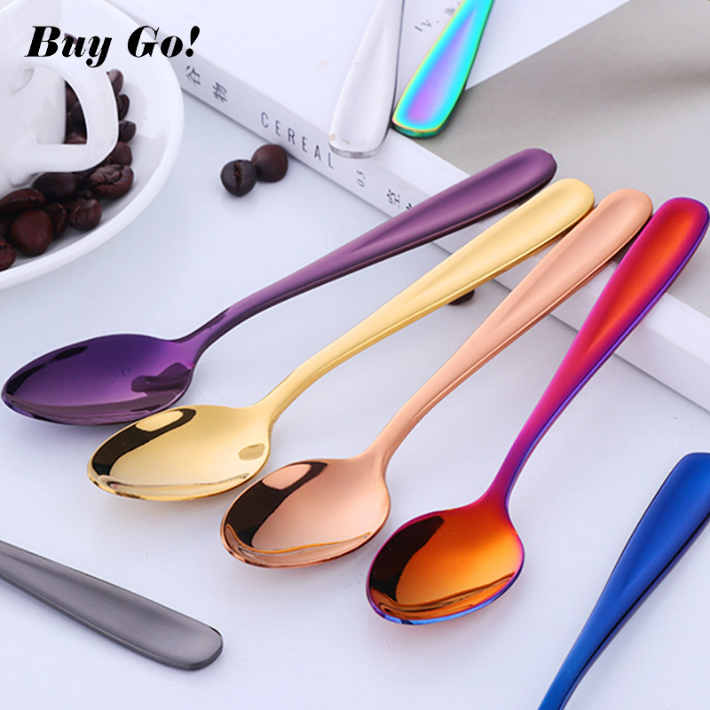 1 Buah Set Sendok Mini Baja Ta - Gold Plated Cutlery ulasan dan harga