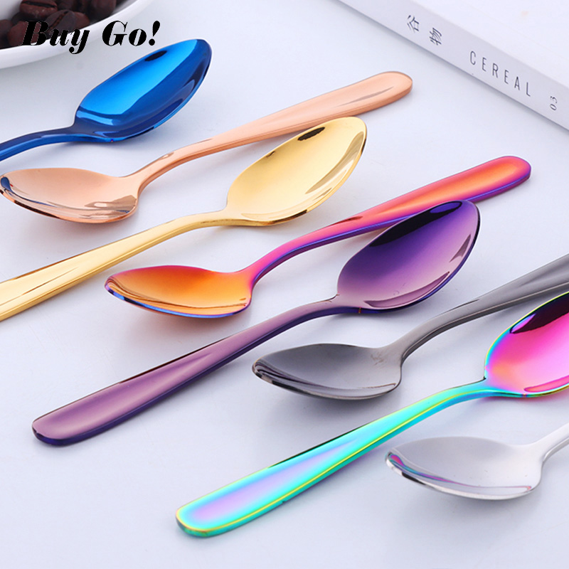 1 Buah Set Sendok Mini Baja Ta - Gold Plated Cutlery ulasan dan harga