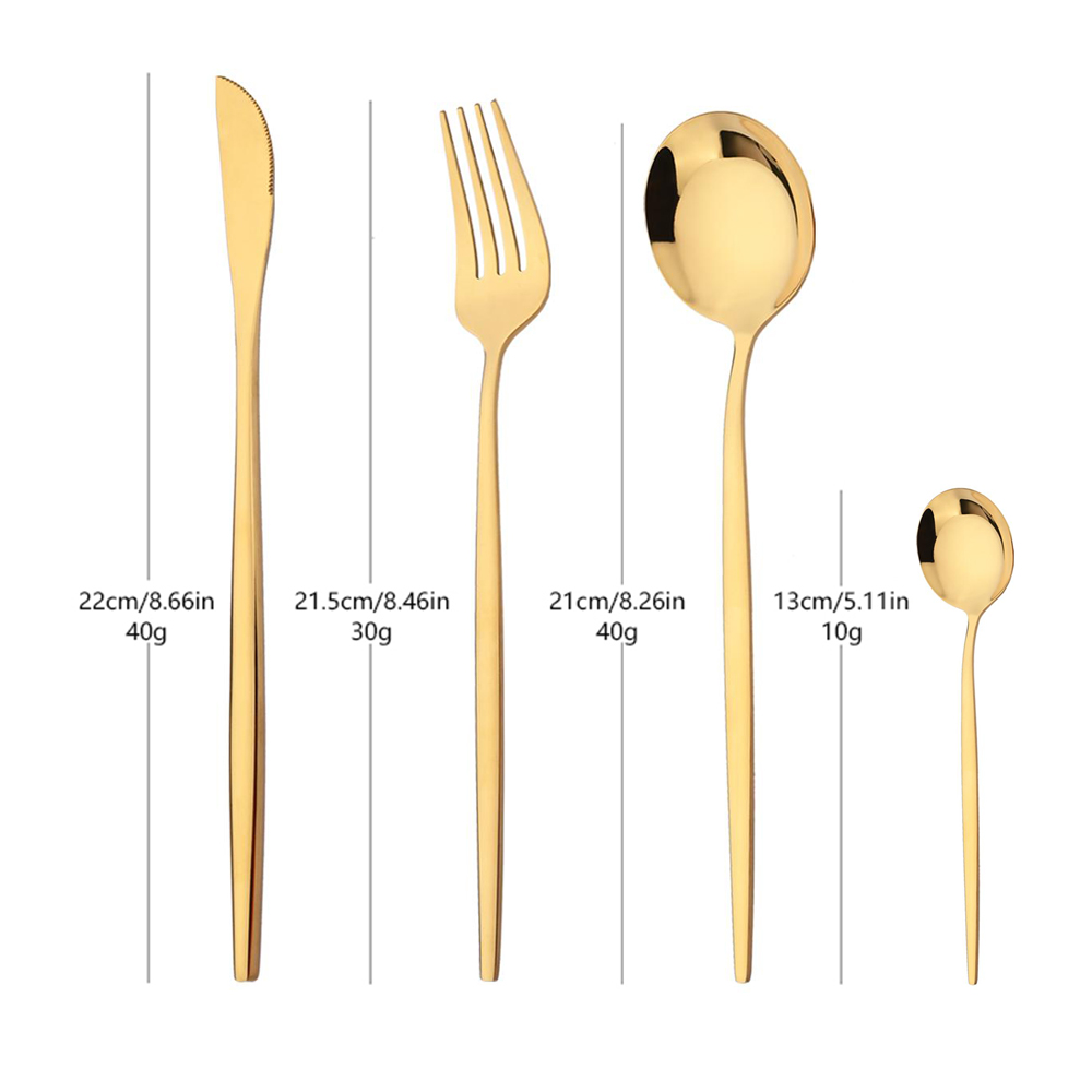 Alat makan emas hijau Stainles - Gold Plated Cutlery ulasan dan harga