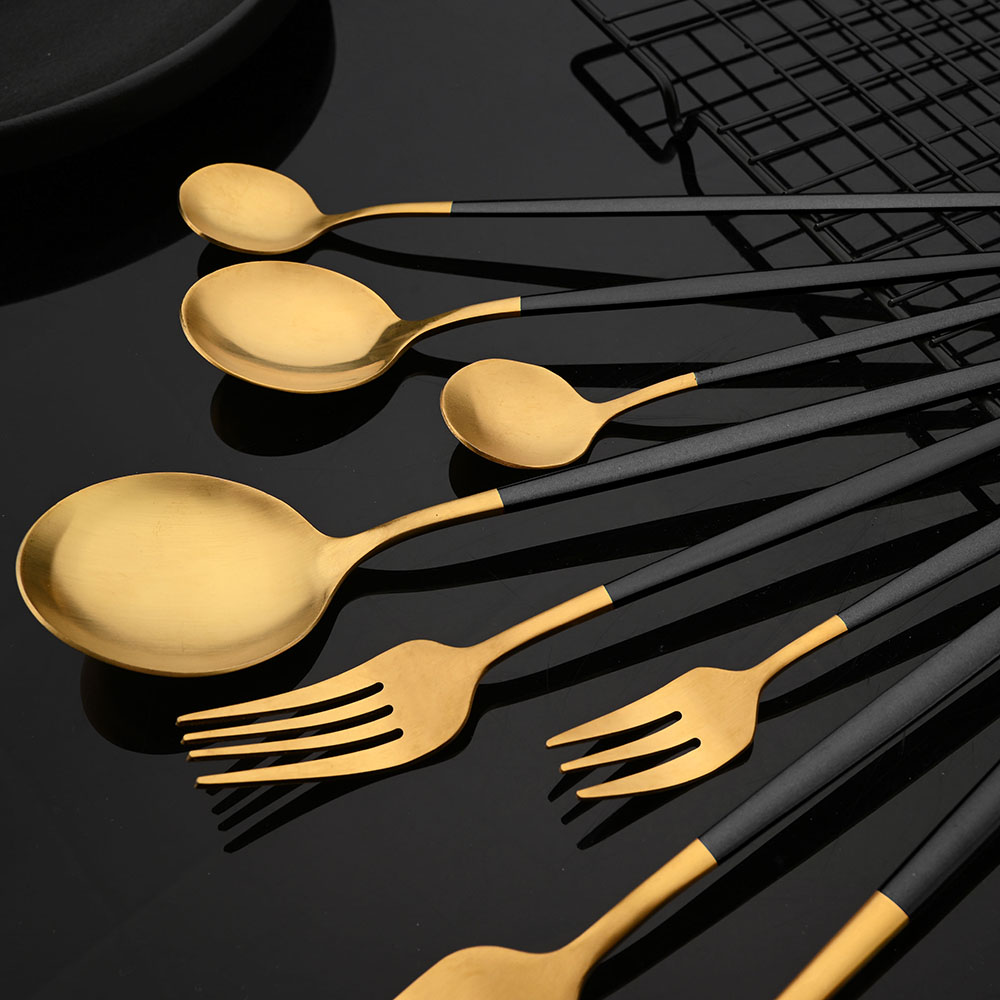 Peralatan makan baja tahan kar - Gold Plated Cutlery ulasan dan harga