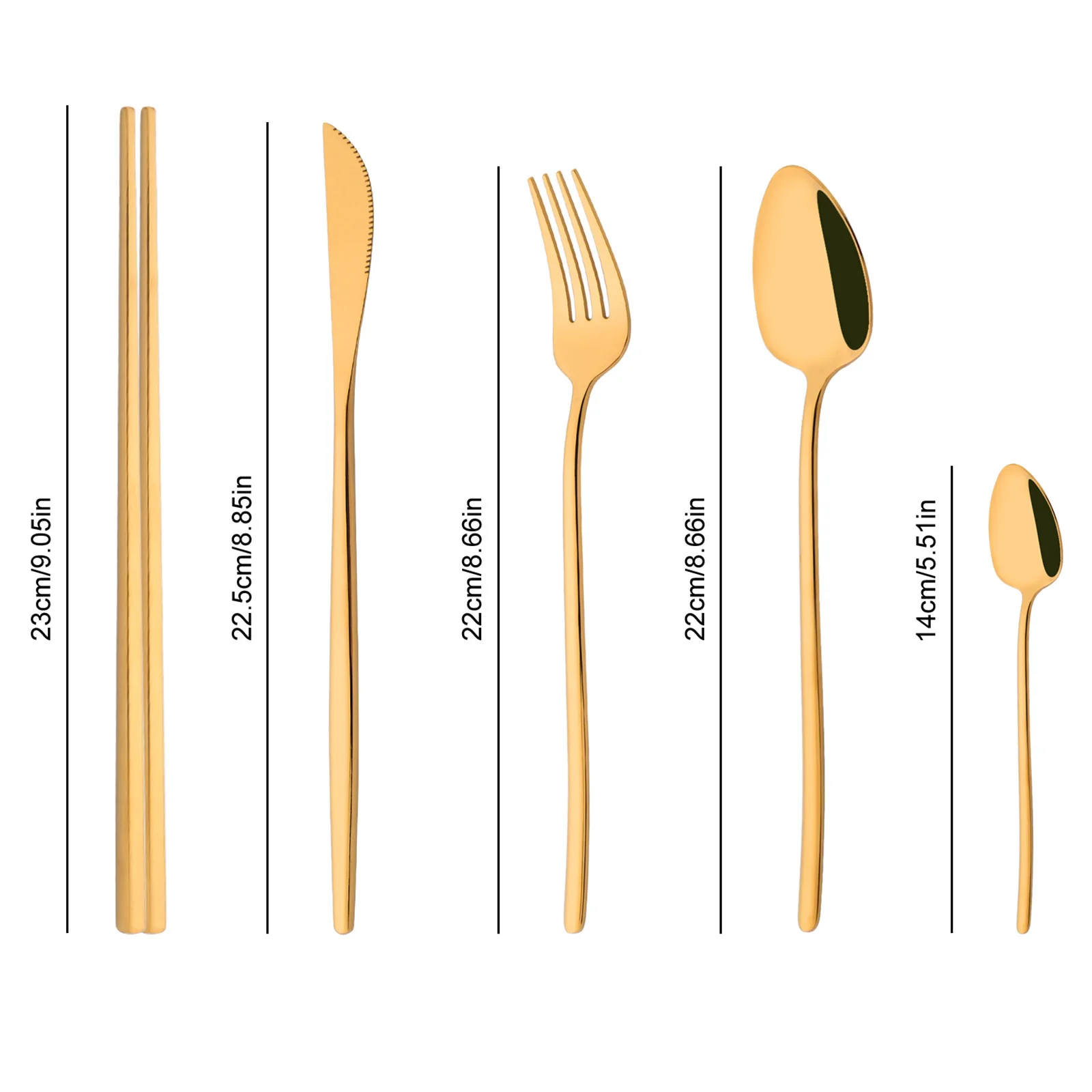 Peralatan makan Set isi 8 buah - Gold Plated Cutlery ulasan dan harga